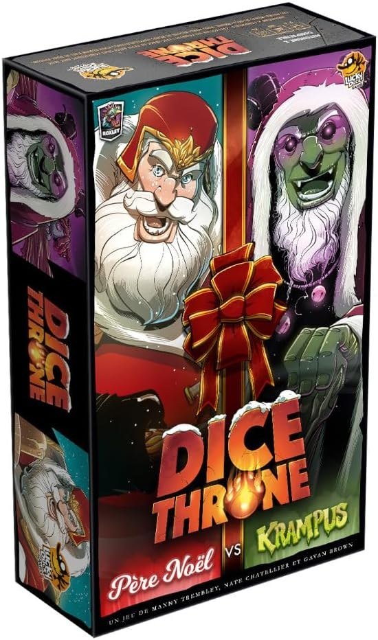 Dice Throne: Santa vs Krampus — el espíritu navideño que reparte regalos y el demonio del invierno que los roba y los convierte en carbón
