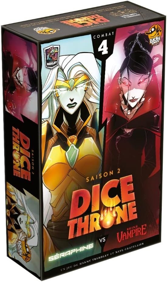 Dice Throne: Serafín vs Señor Vampiro — la guerrera divina que sana aliados y resucita contra el vampiro que se alimenta de sangre propia para hacer daño