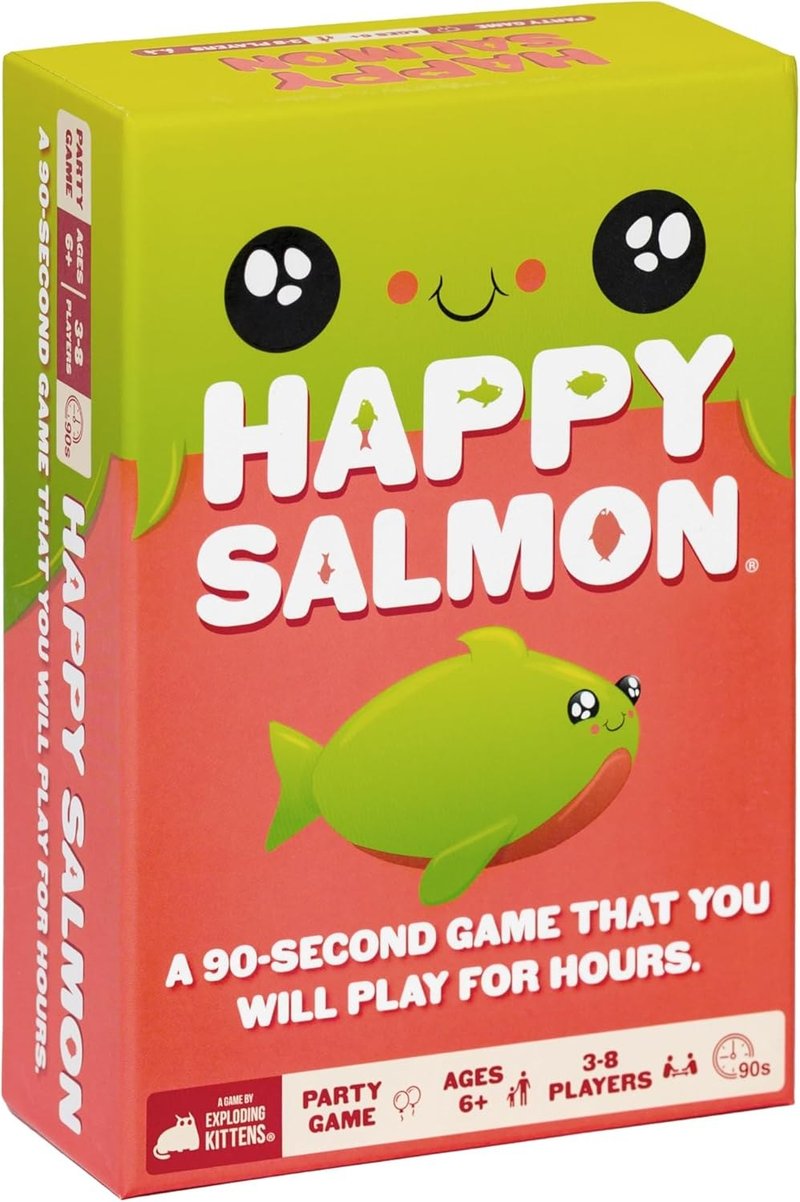 Happy Salmon: noventa segundos de gritos, aletas y caos simultáneo donde el primer jugador sin cartas gana