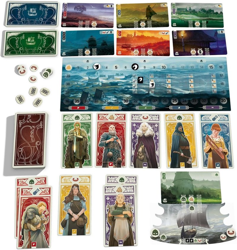 Knarr: el filler vikingo donde jugar una carta activa todas las del mismo color que ya tienes