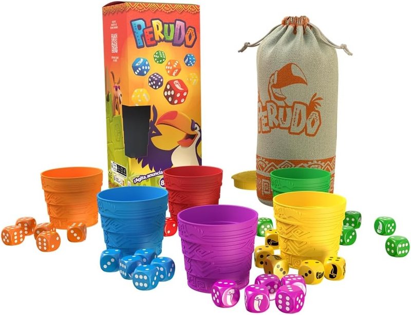 Perudo: dados ocultos bajo un cubilete, apuestas que escalan por cantidad y cara y el clásico de bluff donde mentir bien y mentir convencido son habilidades completamente distintas