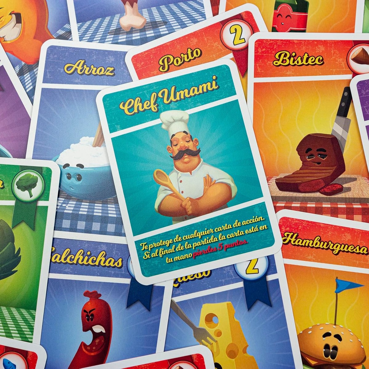 Chef Umami: cuatro ingredientes para cada cliente, descarte obligatorio cada ronda y el set collection gastronómico que castiga acumular