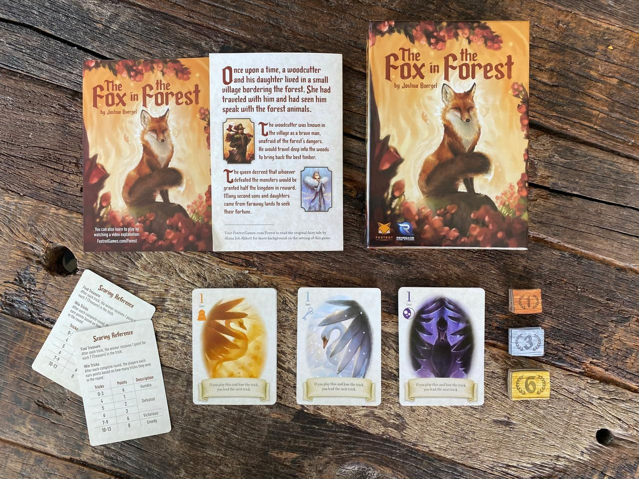Fox in the Forest: dieciocho cartas numeradas del 1 al 11, poderes que invierten la lógica del truco y el juego de bazas para dos donde ganar demasiado te hace perder