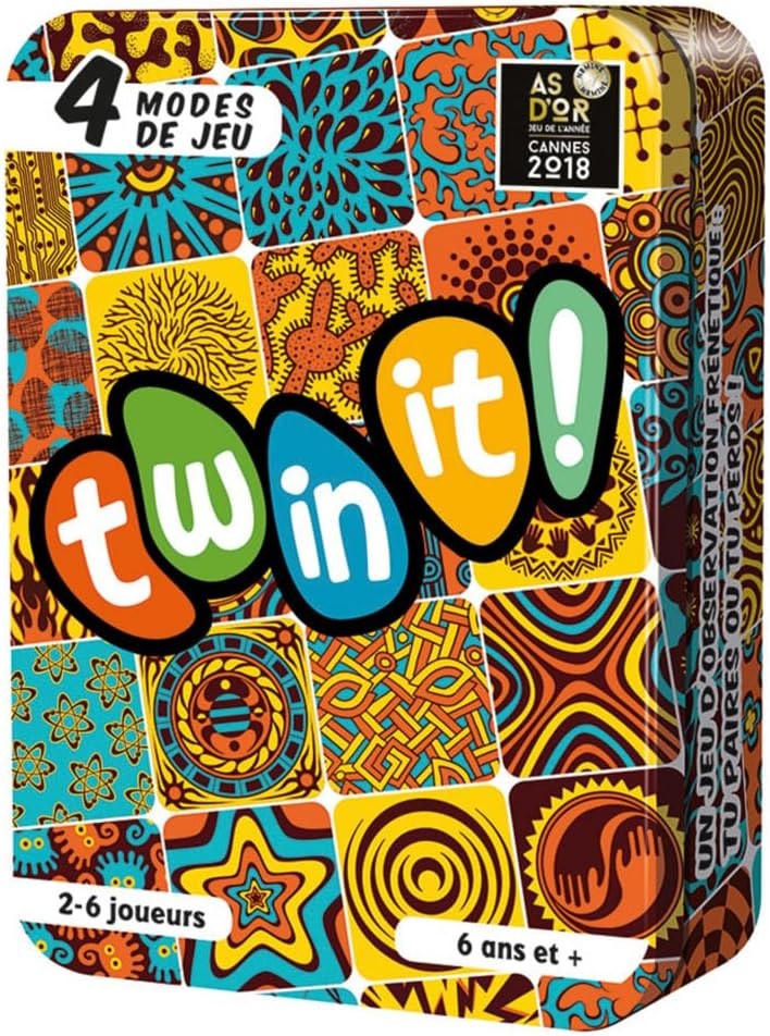 Twin It: cartas con patrones simétricos, el primero en gritar su nombre las gana y el filler de reacción visual que funciona igual con cuatro años que con cuarenta